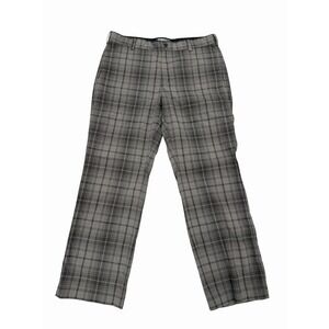 Nike Golf Pants Men's 34x30 Tour Performance Dri Fit Plaid Gray Straight Stretch